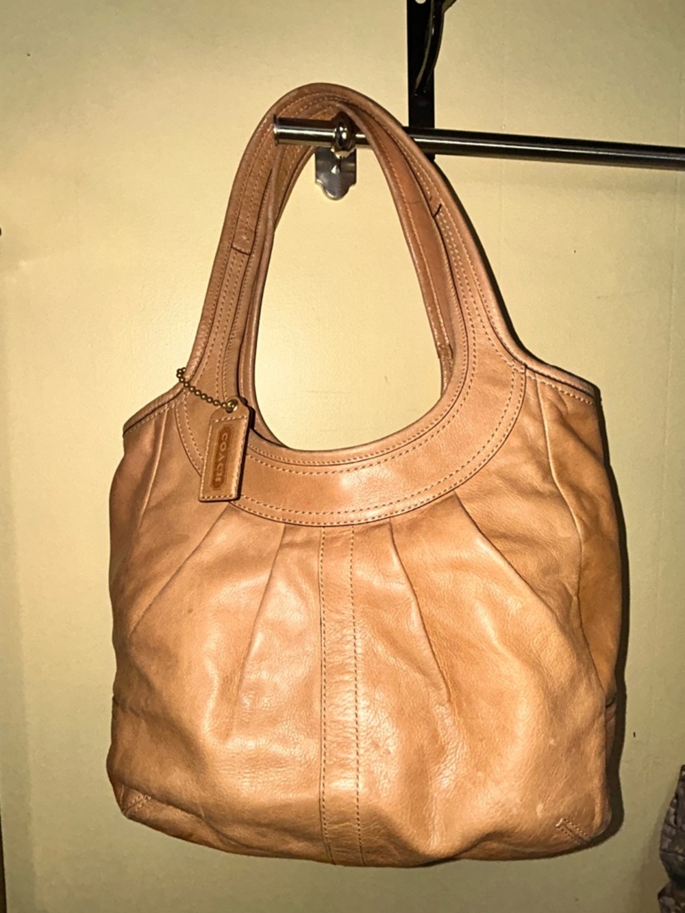 Coach Tan Leather Shoulder Hobo Bag
